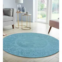 presto Blue Wool Traditional 6 ft x 6 ft Hand Tufted Carpet-picture-15