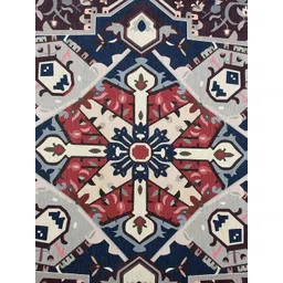 PRESTO Brown & Red Ethnic Motifs Anti-Skid Carpet image 3