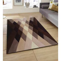 presto Brown Geometric Wool 3 ft x 5 ft Hand Tufted Carpet-picture-18