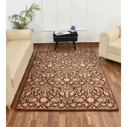 presto Brown Vintage Polyester 5 x 7 Feet Machine Made Carpet-picture-12