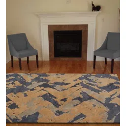 presto Grey Abstract Polyester 6 ft x 9 ft Hand Tufted Carpet-picture-22