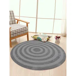 PRESTO Grey Solid Hand Tufted Round Wool Carpet-picture-33