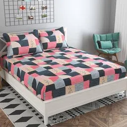 presto Multicolor Geometrics 160 TC Cotton Double Size Bedsheet-picture-10