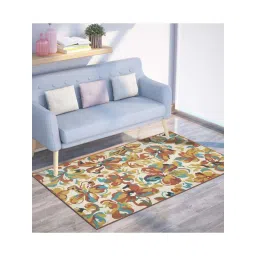 Presto Orange & Beige Polyester Washable Carpet-picture-30