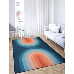 PRESTO Orange & Blue Geometric Printed Anti-Skid Carpet-picture-38