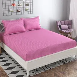 presto Pink Solids 210 TC Cotton King Size Bedsheet-picture-11