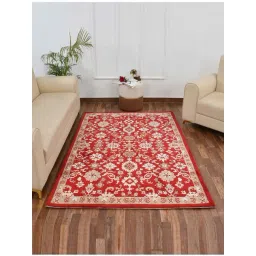 Presto Red & Beige Polyester Traditional Carpet-picture-39