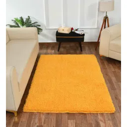 presto Yellow Solid Polyester 3 ft x 5 ft Machine made Carpet-picture-10