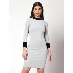 Prettify Grey & Black Slim Fit Bodycon Dress-picture-13