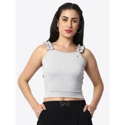 Prettify Grey Regular Fit Crop Top-picture-43