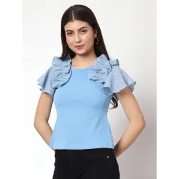 Prettify Light Blue Regular Fit Top-picture-44