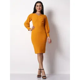 Prettify Yellow Slim Fit Bodycon Dress-picture-15