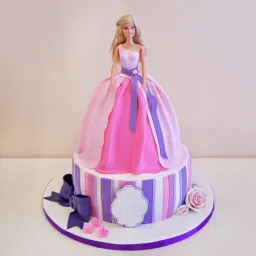 Pretty Pink Barbie Fondant Cake (2.5 Kg)-picture-10