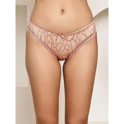 PrettyCat Women Abstract Print Sheer Mesh Mid Rise Panty-picture-16