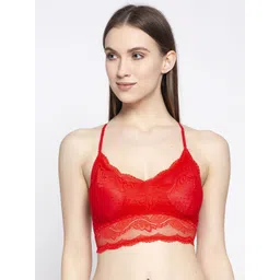 PrettyCat Women Red Lace Non-Wired Lightly-Padded Bralette Bra PC-SB-20078-picture-28