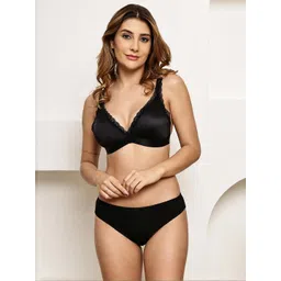 PrettyCat Women Removable Cup Deep V-Neckline Bra & Panty Lingerie Set-picture-27