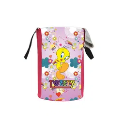 prettykrafts Pink & Red Tweety Printed Foldable Laundry Bag With Handle  45L-picture-32