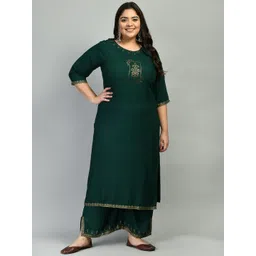 PrettyPlus by Desinoor.com Women Beads and Stones Kurta with Palazzos-picture-33