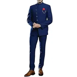 pri & su cottlinns Jodhpuri Safari Suit Fabric Unstitched a900261 Brown-picture-10