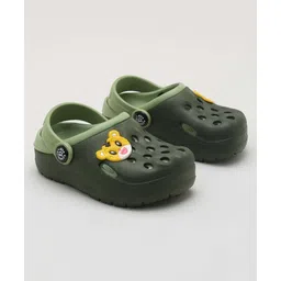 Priaansha Kids Cat Applique Designed Sling Back Clogs - Green-picture-11
