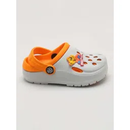 Priaansha Kids Grey & Orange Back Strap Clogs-picture-44