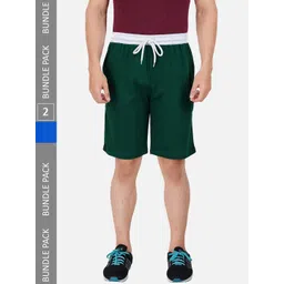 PRIDE APPAREL Men Pack Of 2 Antimicrobial Technology pure Cotton Sports Shorts-picture-14