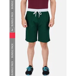 PRIDE APPAREL Men Pack Of 2 Antimicrobial Technology pure Cotton Sports Shorts-picture-15