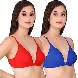 Pride Beauty Wears Front Open Bra for Women's | Cotton Blend Non Padded Non-Wired Seamless Plung | Wirefree Seamless Front Open Bra for Girls-picture-38