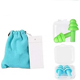prideal 2 Pairs Reusable Silicone Ear Plugs - NRR 32, Waterproof, Hypoallergenic - Ultra Comfortable Noise Reduction Earplugs for Sleeping, Swimming, Concerts and Airplanes (earplugs 2 Set) (Blue and Green)-picture-25