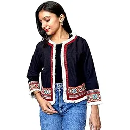 prijam Women's Embroiderd Ethnic Shrugor Jacket RL48 and Special Embroidered Cotton Koti/Jacket/Waist Coat for Women-picture-33