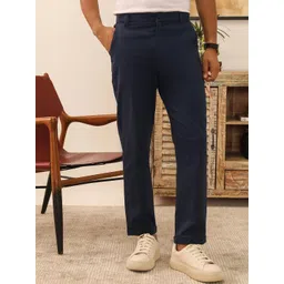 PRIMAL GRAY Men Easy Wash Chinos Trousers-picture-27