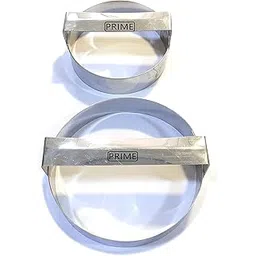 Prime Bakers and Moulders Round Stainless Steel tikki/Burger/Cookie/Pastry/Biscuit/Muffin/Poori Cutter with Handle (Set of Two)-picture-29