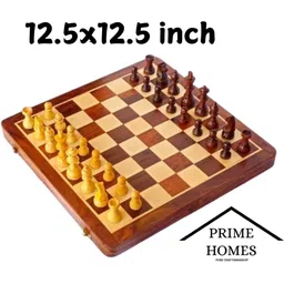 prime homes Wooden Foldable Chess Board With Chess Pieces| 12.5x12.5 Inch 31.75 cm Chess Board-picture-25
