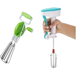 Prime Non-Electrical Hand Blender, Mixer, Egg and Cake Cream Beater| Stainless Steel Power Free Hand Blender for Milkshake and Lassi Maker for Kitchen Use (Random Color) Pack of 1-picture-15