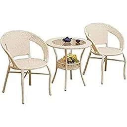 PRIME PIGEON Furniture Patio D-12 |Indoor| Living Room | Balcony|Chair Table Set 2+1 Furniture Set |Coffee Chair Set|Powder Coated|(Beige)-picture-13