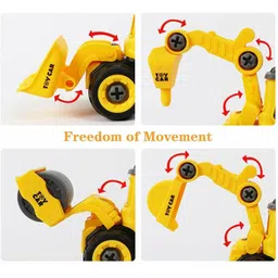 primefair Pull Back Construction Vehicles Set 4 Pack Take Apart Toys Construction Truck image 5