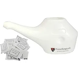 PrimeSurgicals Durable Plastic Jal Neti Pot With Neti Salt Sachets(Pack Of 1), White-picture-10