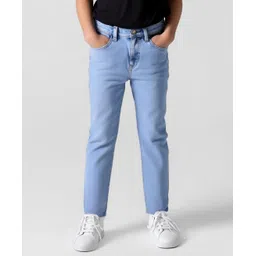 Primo Gino Cotton Woven Full Length Washed Jeans - Light Blue-picture-26