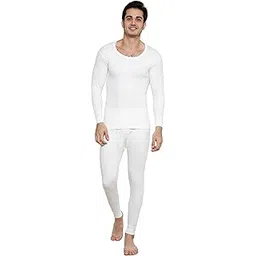 prince Men's Full Sleeves Full Set Thermal Wear - Top & Bottom Set for Winter Warmth - Heat Retaining Fabric, Ideal for Layering, Lightweight and Comfortable Fit | Cold Weather Protection - Off White-picture-15