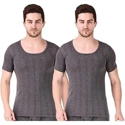 prince Men's Thermal TOP Half Sleeves Pack of 2 (Charcoal Black)-picture-14
