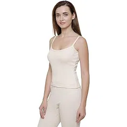 prince Women's Sleeveless Full Set Thermal Wear - Top for Winter Warmth - Heat Retaining Fabric,Lightweight and Comfortable Fit | Cold Weather Protection - Beige-picture-21