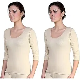 prince Women's Three-Fourth Length Sleeves Thermal Top for Winter Warmth - Heat Retaining Fabric, Ideal for Layering, Lightweight and Comfortable Fit | Cold Weather Protection - Skin Color-picture-35