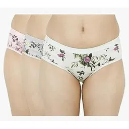 Print Cotton Bikini Underwear, 3 Pack, White Pink Grey-picture-47