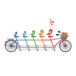 print mantras Pvc Wall Stickers Cute Love Birds On Cycle-picture-35