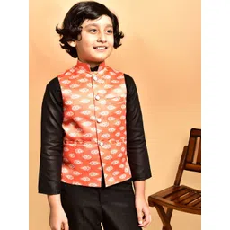 PRINTCULTR Boys Printed Satin Nehru Jackets-picture-48