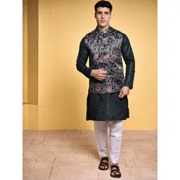 PRINTCULTR Men Regular Kurta with Solid Trousers-picture-34