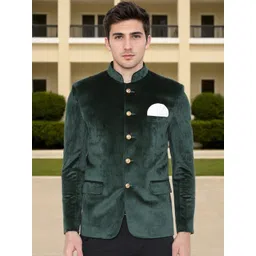 PRINTCULTR Velvet Mandarin Collar Jodhpuri Blazer-picture-14