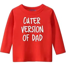 PrintEasy� Cuter Version of Dad Cotton Round Neck Long Sleeves Unisex Kids T-Shirt for Boys & Girls-picture-25