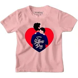 printeasy PrintEasy� Happy Father's Day Cotton Roundneck Short Sleeve Unisex Kids T-Shirt for Boys & Girls-picture-14