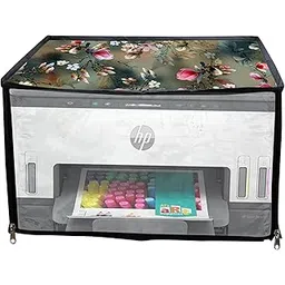 Printer Cover for HP Smart Tank 670 All-in-One Ink Tank Printer with Zipper for Dust Protection Green Flower-picture-27